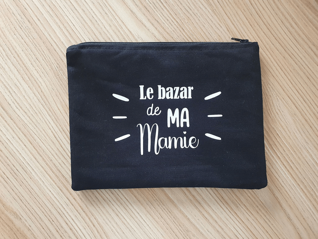 Pochette/Trousse plate modèle bleu/argenté