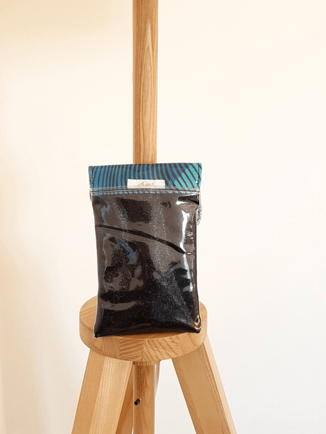 Pochette aimantée simili cuir pailleté et mat