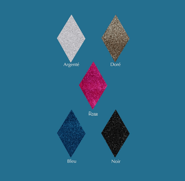 Pochette aimantée simili cuir pailleté et mat